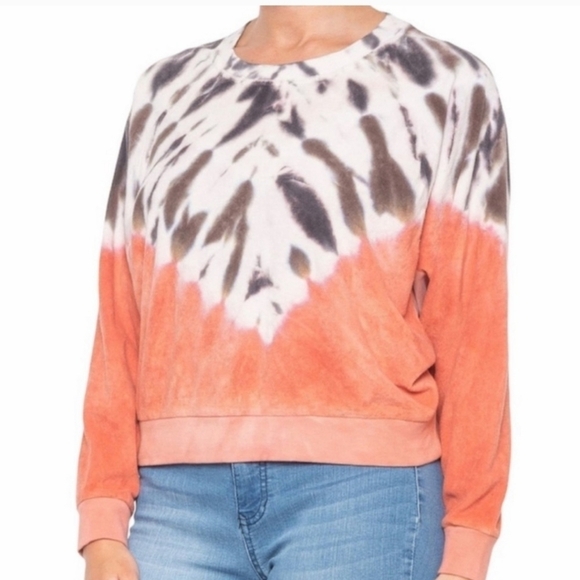 YOUNG FABULOUS AND BROKE Rowan Tie Dye Sweatshirt Pullover Long Sleeve Comfy Top - Picture 1 of 6